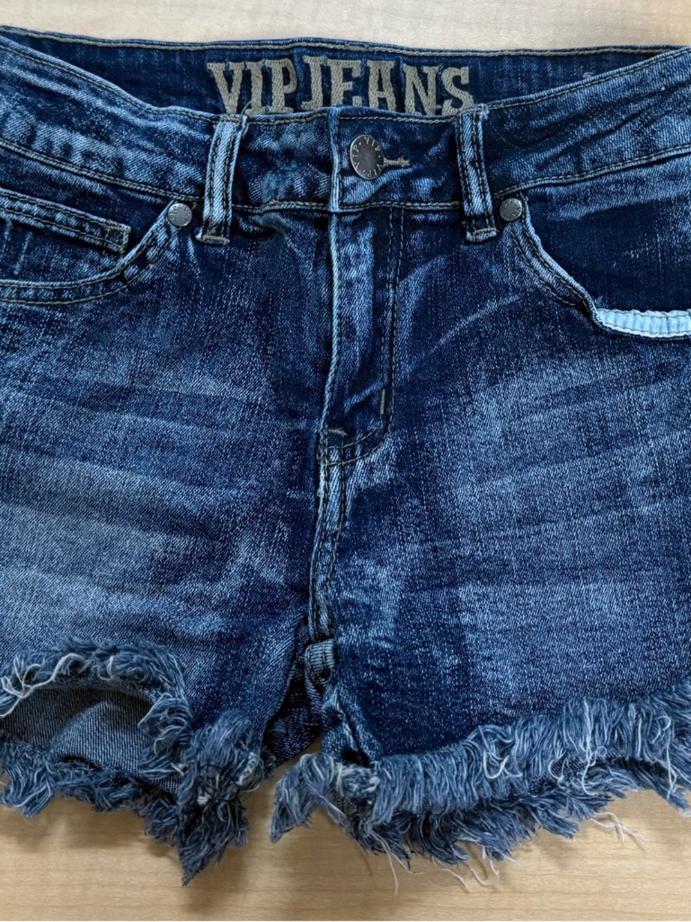 VIP Dark Blue Distressed Kids Denim Shorts size 14 like new